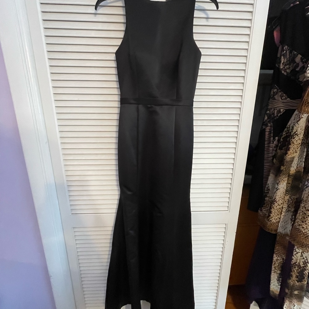 Mermaid Black Satin Dress